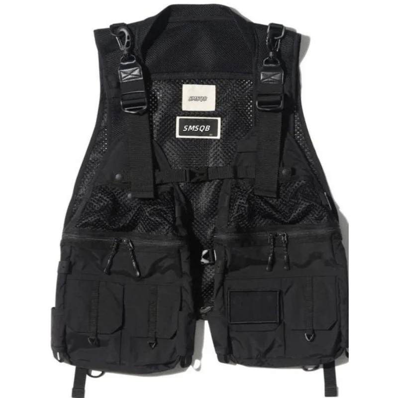

Lightweight Waterproof Vest Fishing Trend Outdoor Multi-Functional Tactical Vest Unisex High Street Workwear Sleeveless Jacket