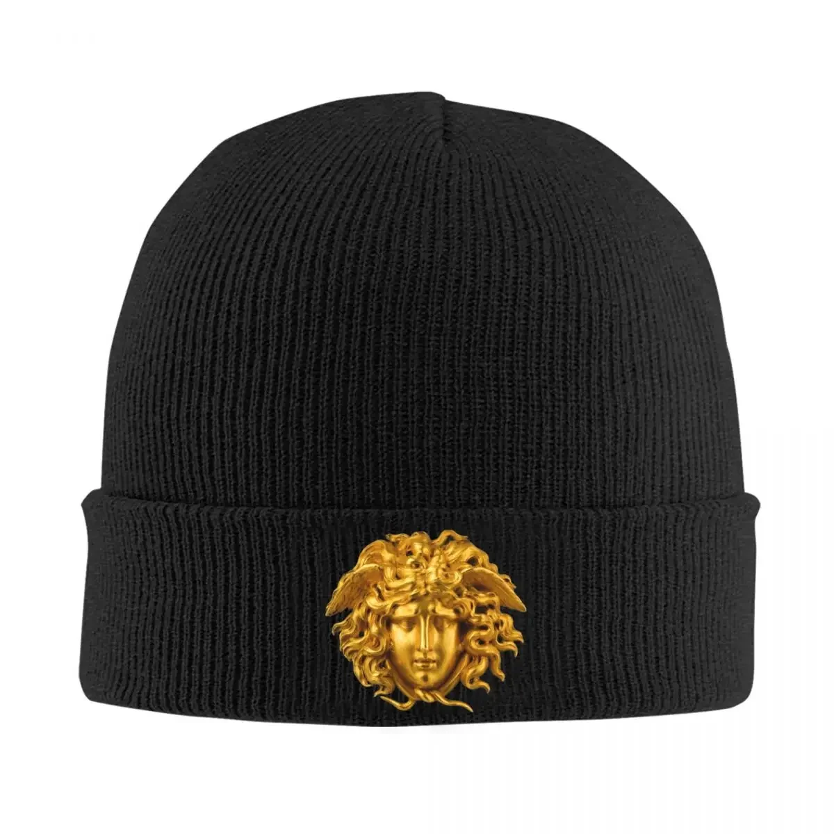 Elegant Chic French Golden Haired Medusa Mask Hat Autumn Winter Beanie Street Mythological Greek Cap Female Male Bonnet