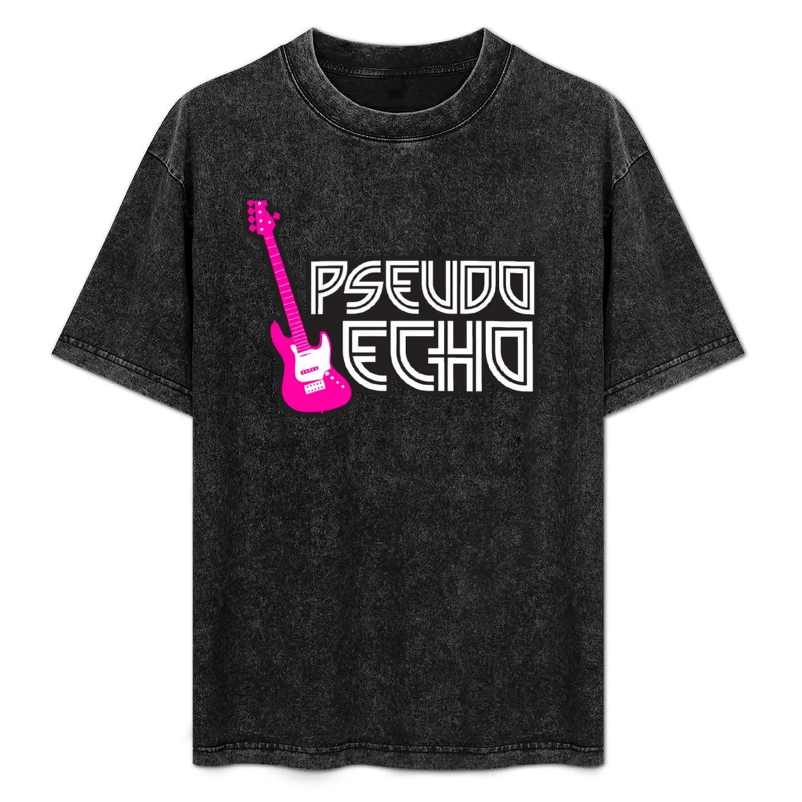 

Pseudo Echo guitar - pink and white T-Shirt kawaii clothes summer clothes for a boy vintage t shirts shirts men graphic