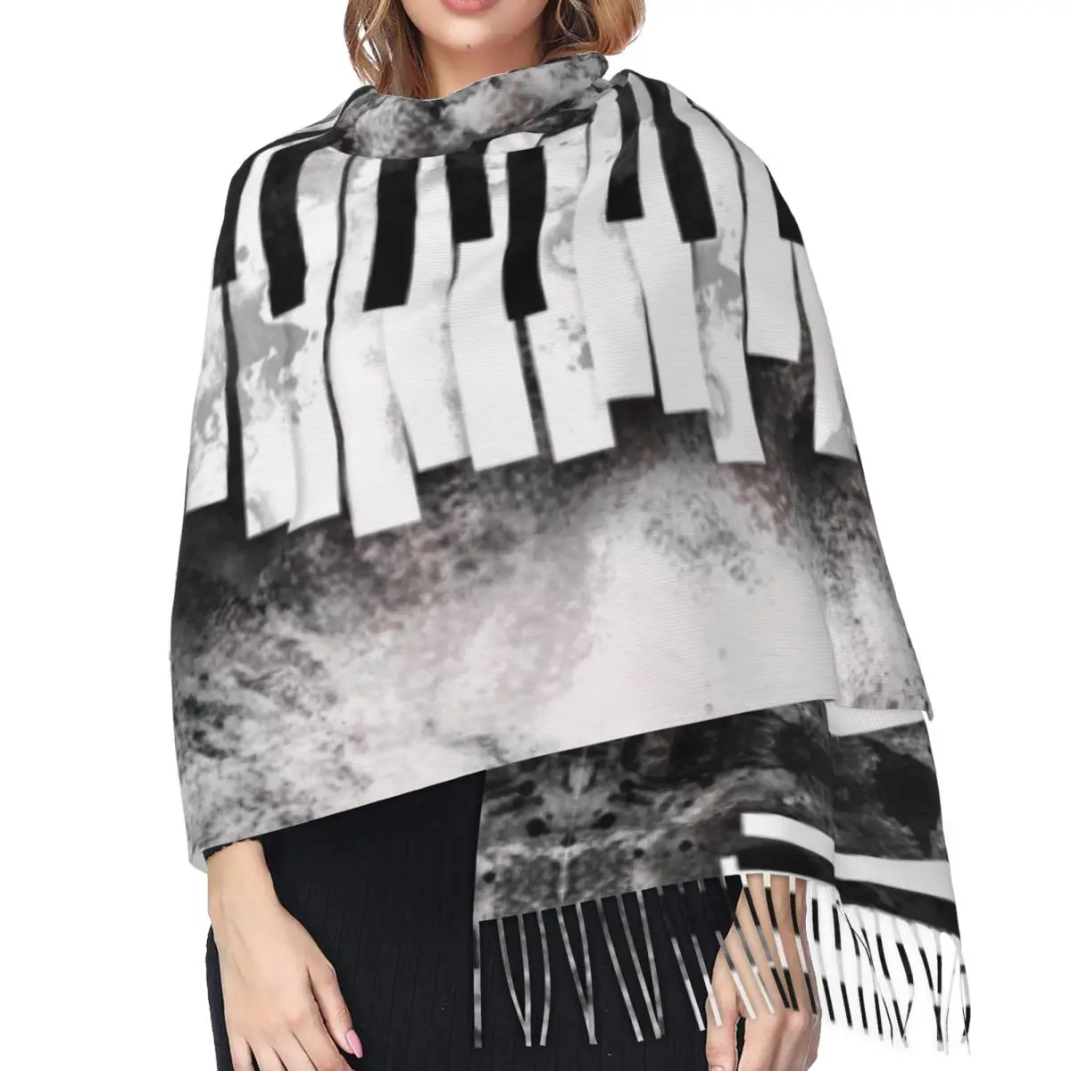 Music Note Piano Women's Soft Scarf Warm Soft Scarf Winter Halloween Shawl