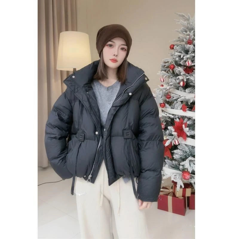 Winter Jacket for Women Lightweight White Duck Down Jacket Short Ashion Hooded Thick Warm Parkas  Loose Casual Women\'s Clothing