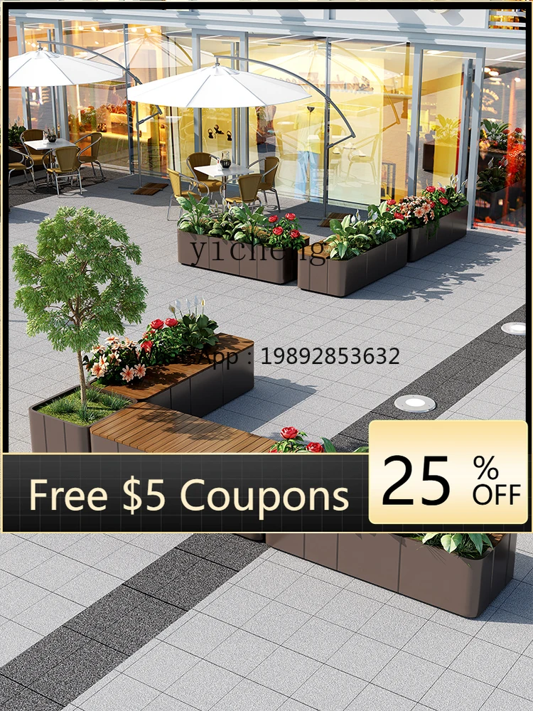 

ZZ Outdoor Stainless Steel Flower Box Stool Combination Sales Department Rest Seat