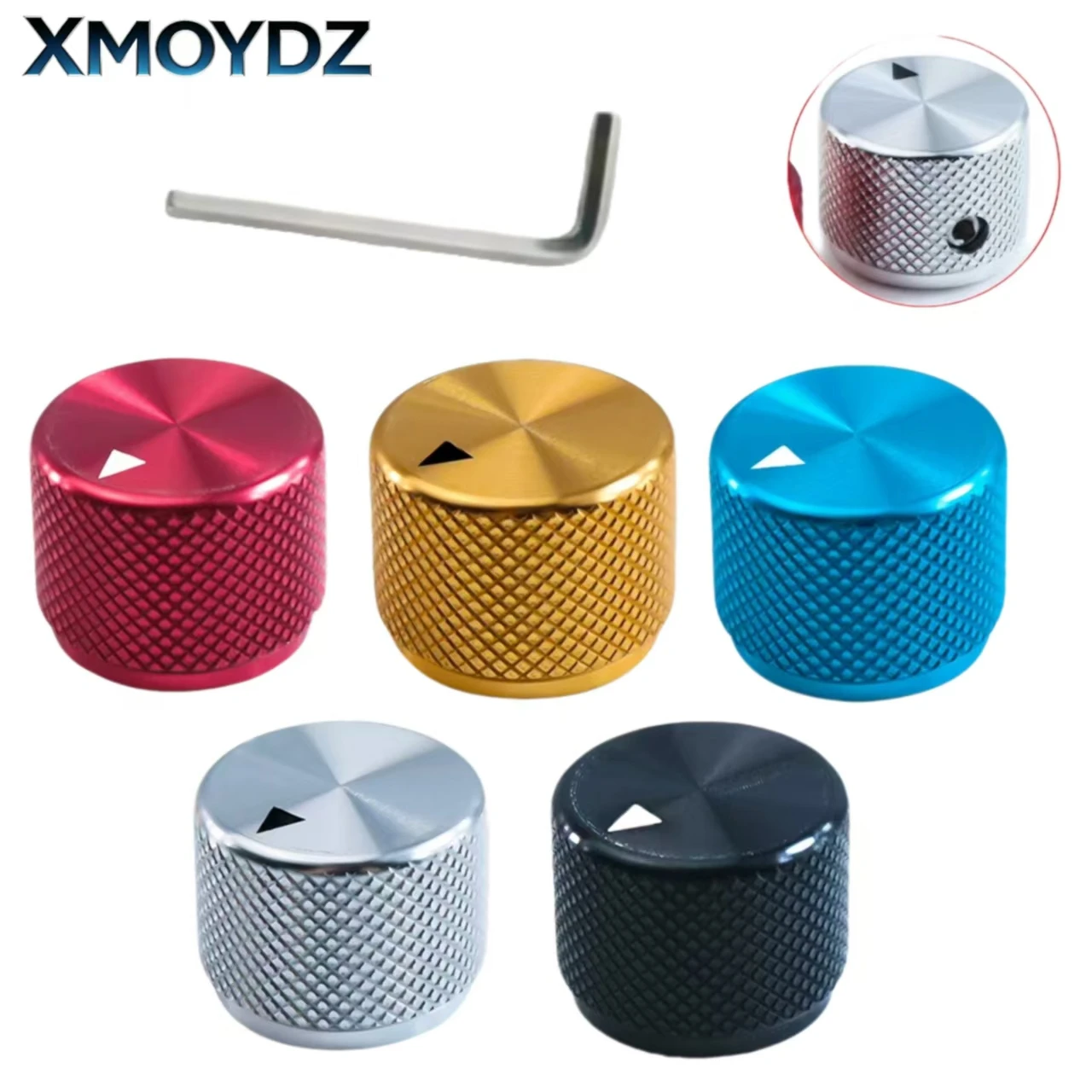 Solid Aluminum Alloy Potentiometer Knob HiFi Audio Amplifier Volume Control Knob For Tube Amp CD Player Inner Hole 6mm