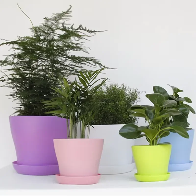 for Creative Thickened Simple PP Flower Pot Round Plastic Indoor Modern Plant Pots Recyclable