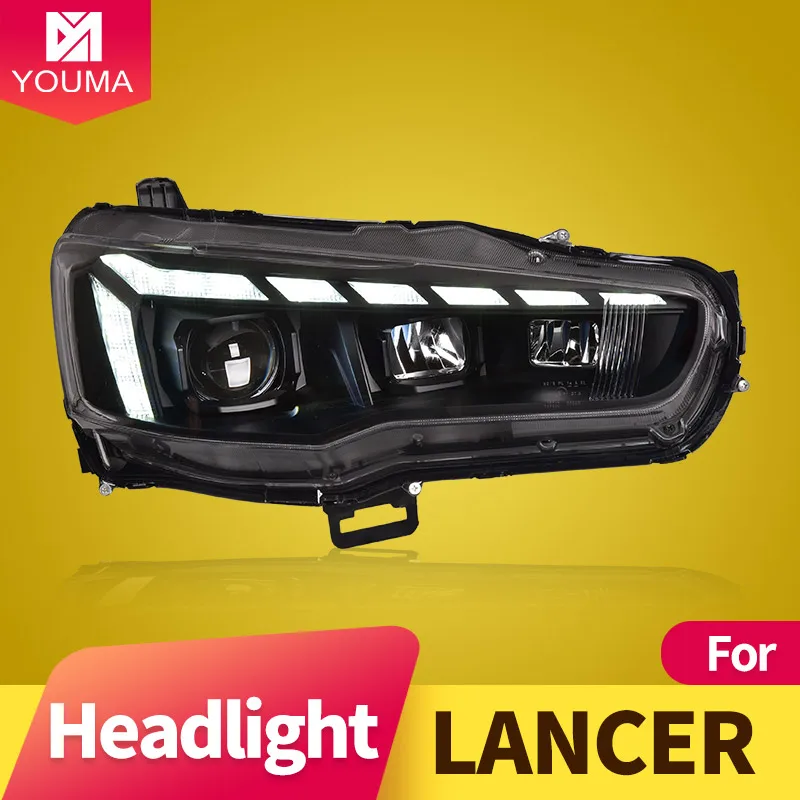 Car Styling for Lancer Headlights 2008-2019 Headlight DRL LED Lens Headlight Assembly Accessories