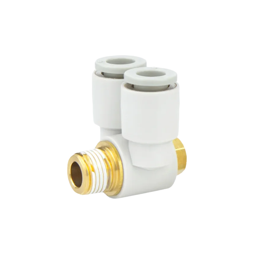 Pneumatic air pipe quick plug joint double pipe universal elbow KQ2Z4-M5/6-01/8-02-03 external hexagon