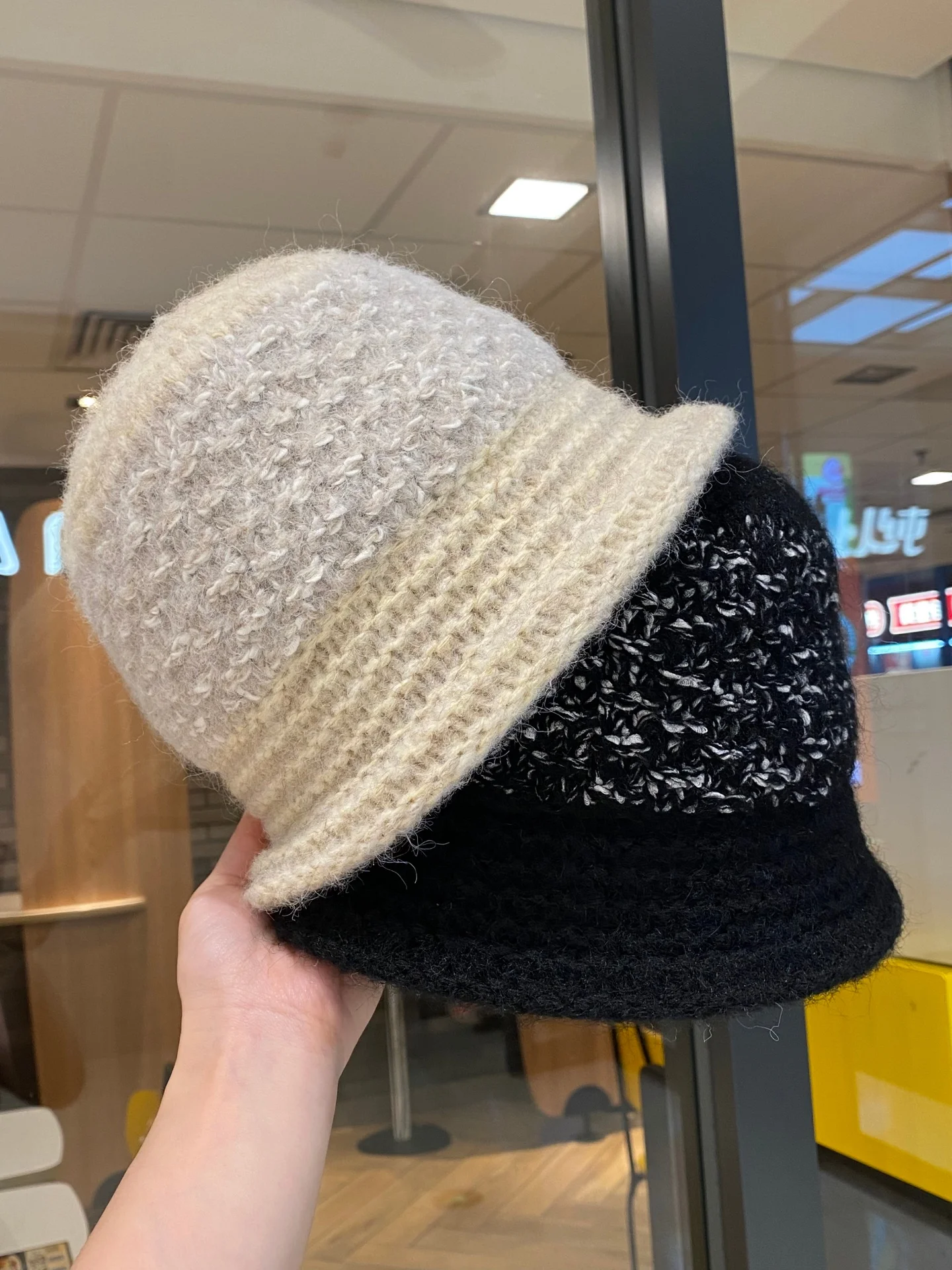 retro-mixed-color-knitted-fisherman-hat-women's-autumn-winter-korean-style-versatile-face-slim-bucket-hat-warm-ear-protection