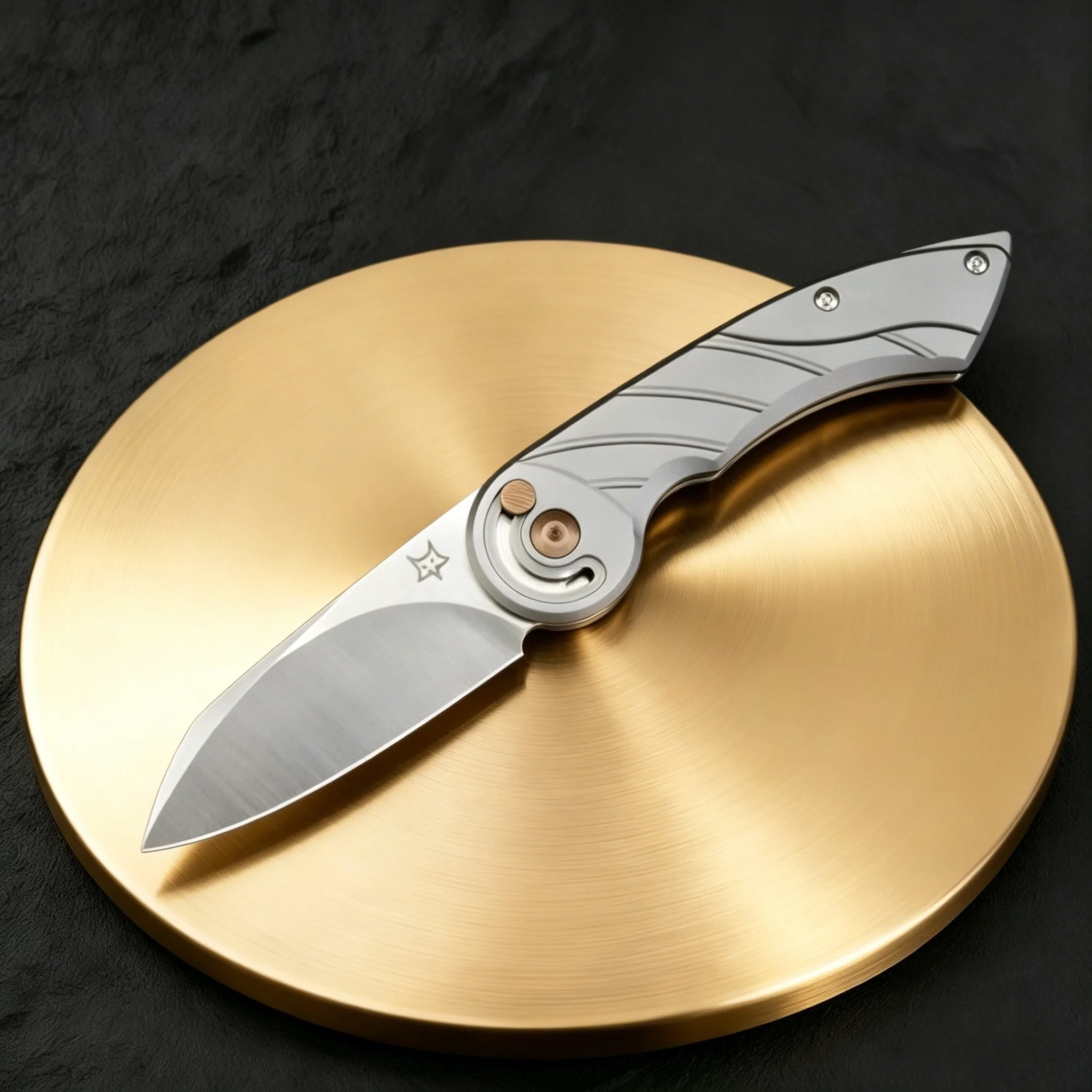 FX551-EDC Personal Mini Folding Knife, push mode without lock, N690 steel, aluminum handle, pocket knife for carry.
