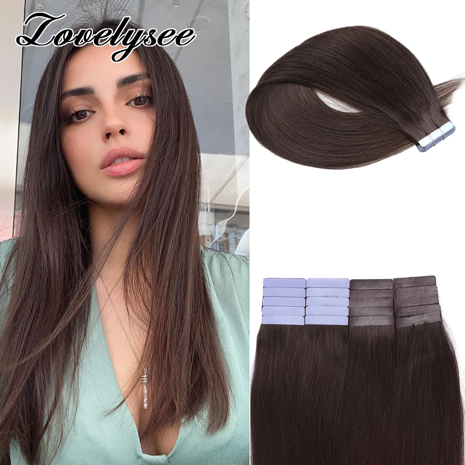 

12"-26" Tape In Human Hair Extensions Straight European Remy Hair Tape In Extensions Adhesive Invisible Skin Weft 40Pcs 80Grams