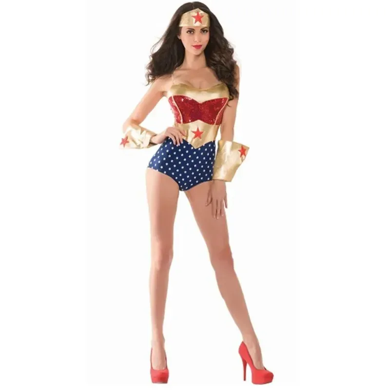 Disfraz de Super Guerrero maravilloso para mujer Sexy de Halloween, disfraz de Purim, fiesta de Carnaval, héroe, vestido elegante ir;l5