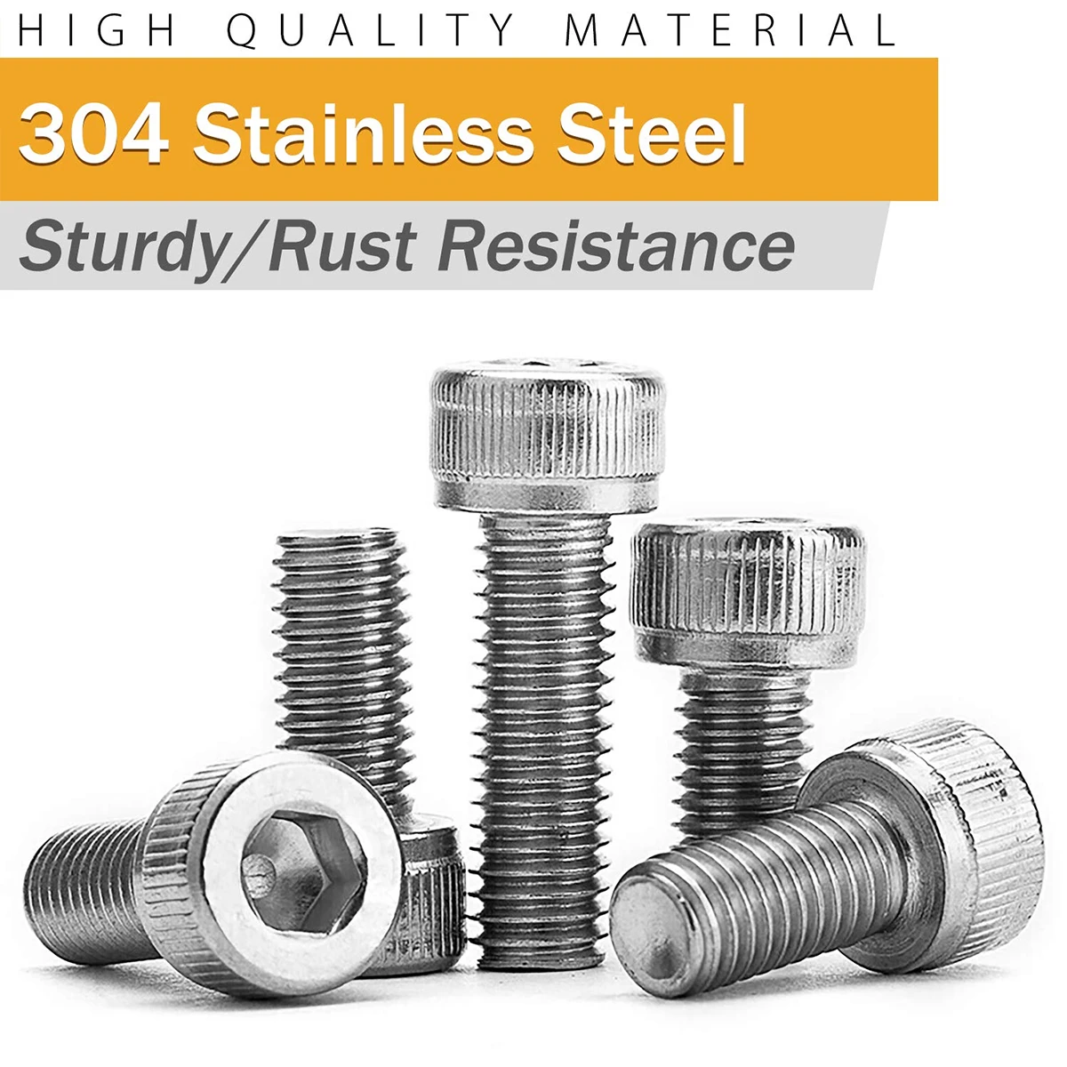 615 قطعة M3x4/5/6/8/10/12/14/16/18/20/25/30 مللي متر 304 سداسية من الفولاذ المقاوم للصدأ مسمار لولبي الرأس الجوز عدة