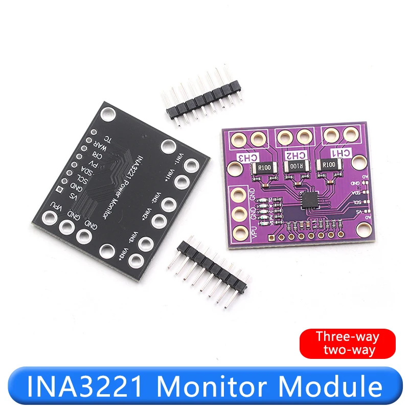 INA3221 모듈 트리플 양방향 버스 로우 사이드 하이 사이드 전압 전류 전력 모니터, I2C