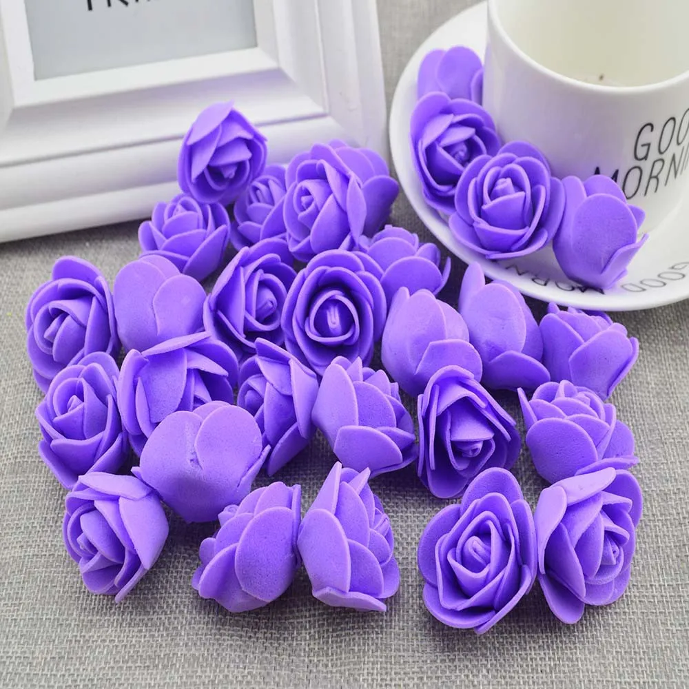 100 stücke Künstliche Blumen Günstige PE Schaum Rosen Kopf Gefälschte Bär Handgemachte Hochzeit Hause Dekoration für Sammelalbum Geschenk Box Diy kranz