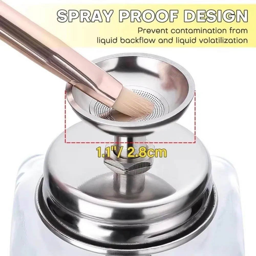 180ml Druckpumpenspender, Anti-Spritz-Netz, Nagellackentfernerflasche, Klarglas-Flüssigkeitspumpenspenderflasche – Detail 1
