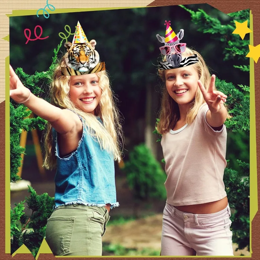 24 قطعة من قبعات الحفلات لعصابات الرأس الورقية للأولاد والبنات لتزيين حفلات أعياد الميلاد - أغطية رأس ممتعة وملونة مثالية f