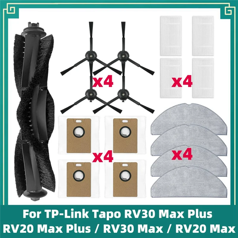 

AB66-For TP-Link Tapo Rv30max/RV30 Max Plus/RV20 Max/RV20 Max Plus Vacuum Cleaner Consumables Main Side Brush Filter Dust Bag