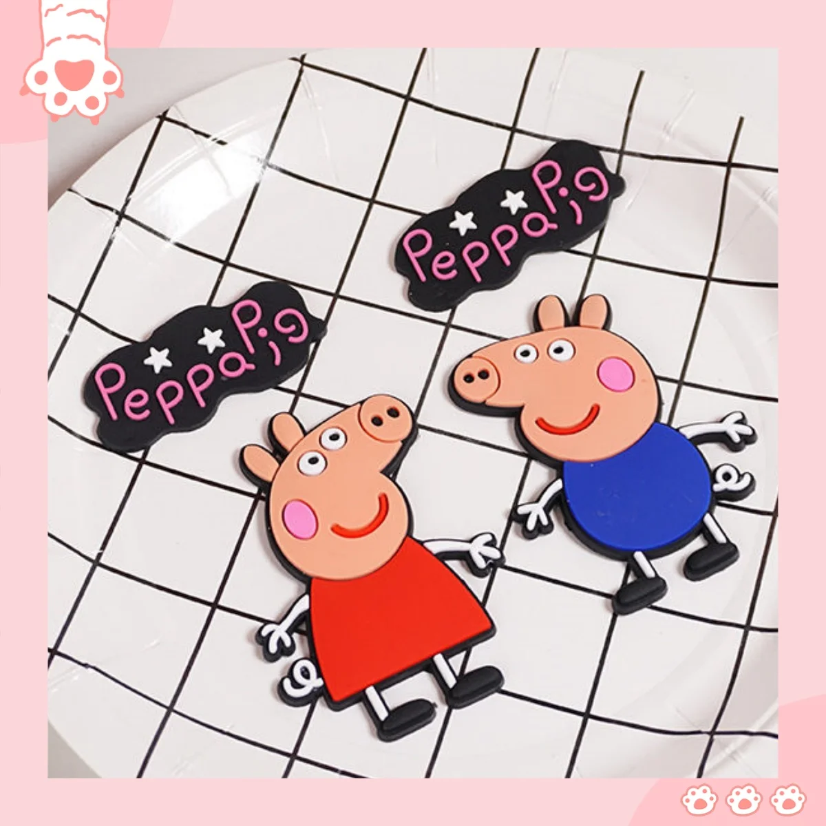 

Peppa Pig Cute Pink Pig Diy Mobile Case Accessories Anime Dolls Silicone Jewelry Cartoon Soft Refrigerator Patch Decoration