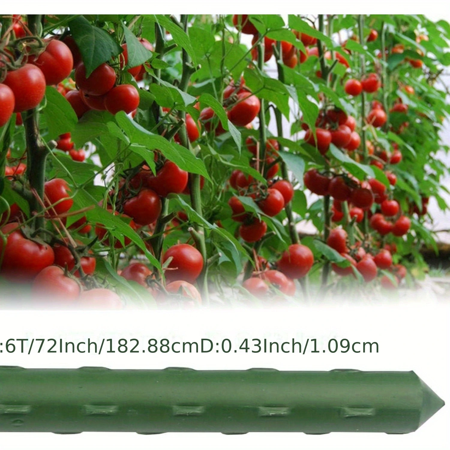 72-Inch Garden Stakes, Tomato Stakes with Plastic Coated Metal Plant Sticks, Stakes Supports for Both Indoor