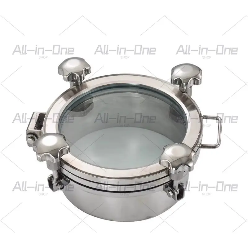 Heavy-Duty 304 Stainless Steel Pressure Manhole Cover - Sanitary Grade Sight Glass Flange Handhole Welded Thickened Viewport