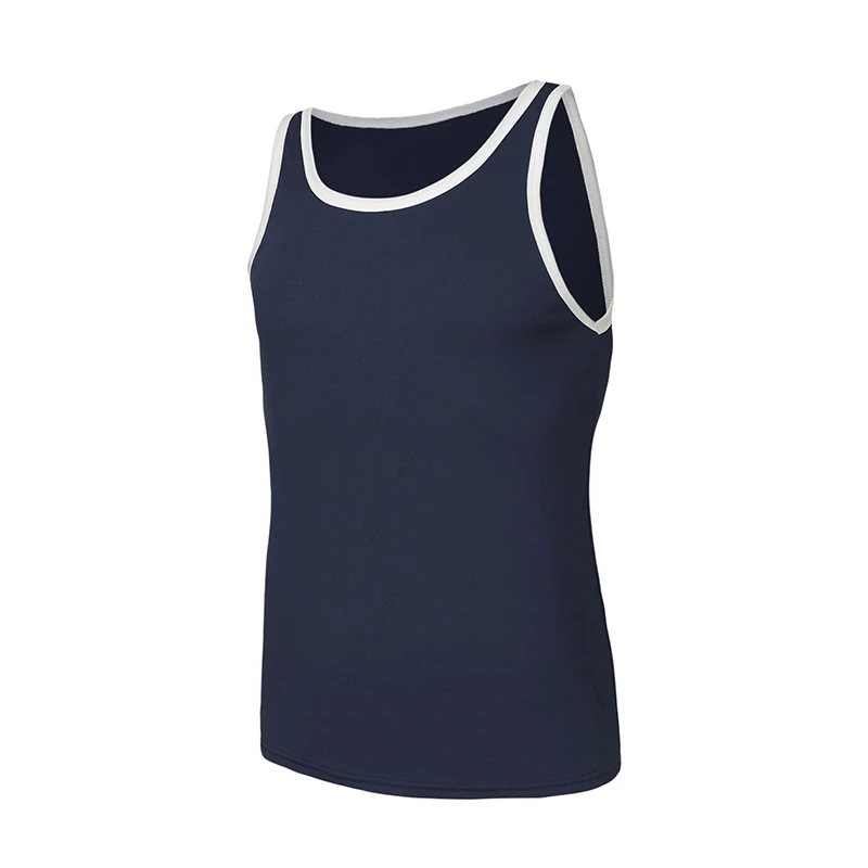 Herren-Tanktop, Sommer, einfarbig, weißer Rand, schmale Schulterpartie, modisch, Sport, Fitness, Freizeit, Basic, vielseitig, bequemes Oberteil – Detail 10