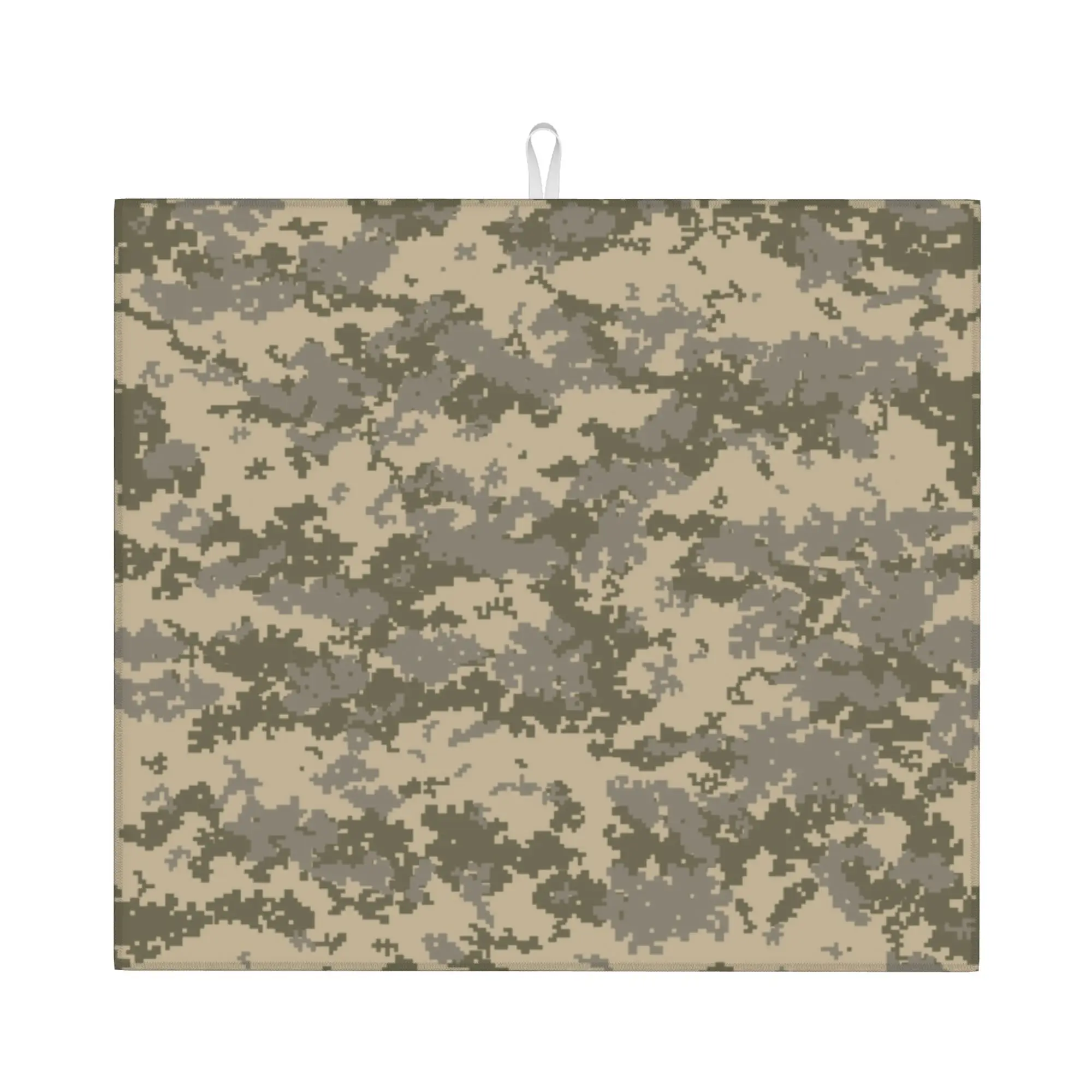 Drying Mat For Kitchen Camouflage Army Camo Water Absorbent Waterproof Reusable  On Slip Kitchen Counter Protector Mat