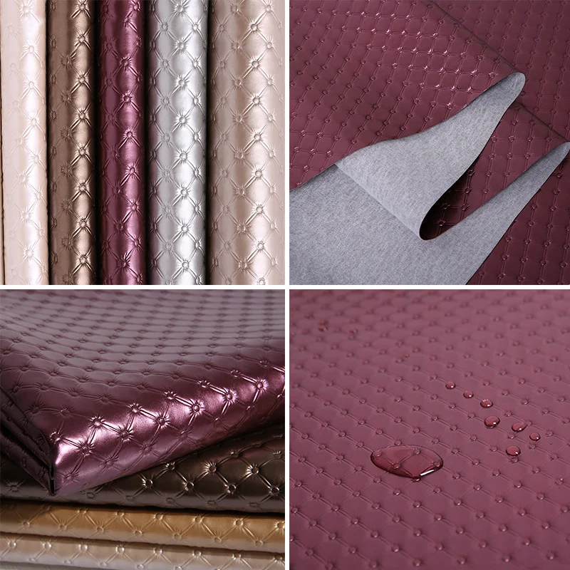 50x138cm PU Leather Fabric Artificial Synthetic Leather For Diy  Background Wall Sliding Door Bedhead Upholstery Decor Material