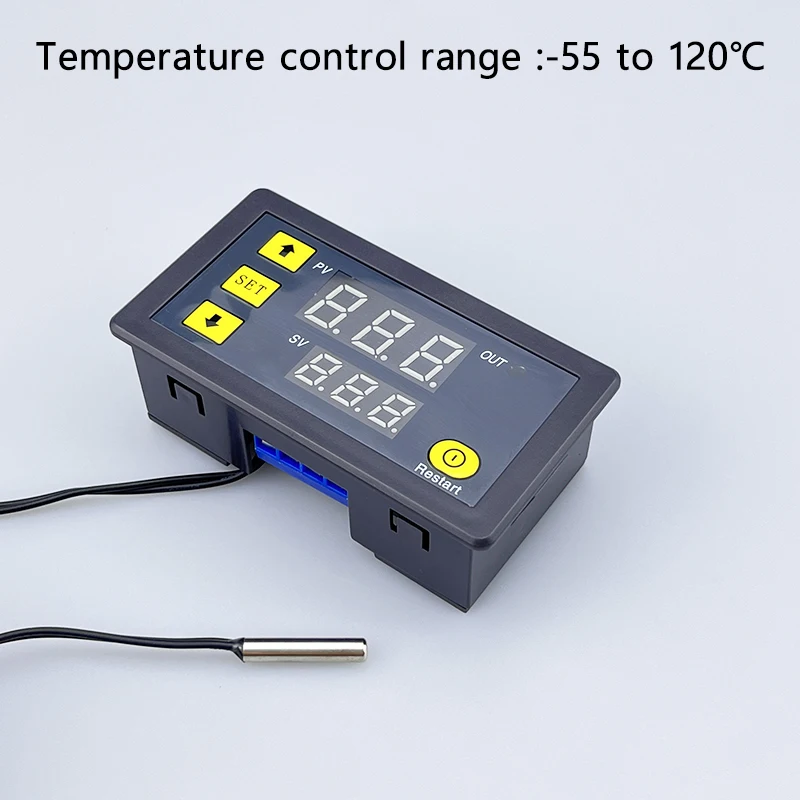 W3230 12 В 24 В AC110-220 В линия зонда 20A цифровой контроль температуры светодиодный дисплей термостат с прибором управления нагревом/охлаждением