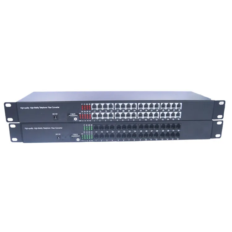 32-Channel Fiber Optical Telephone Converter PCM Multiplexer Audio Video Converter Transmitter Telephone Splitters & Converters