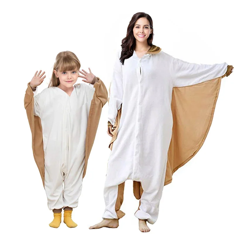 Kids Funny Cartoon Cosplay Onesie Baby Animal Halloween Pajamas Boys Girls Cute Flying Squirrel  Kigurumi Pijamas Para Niñas