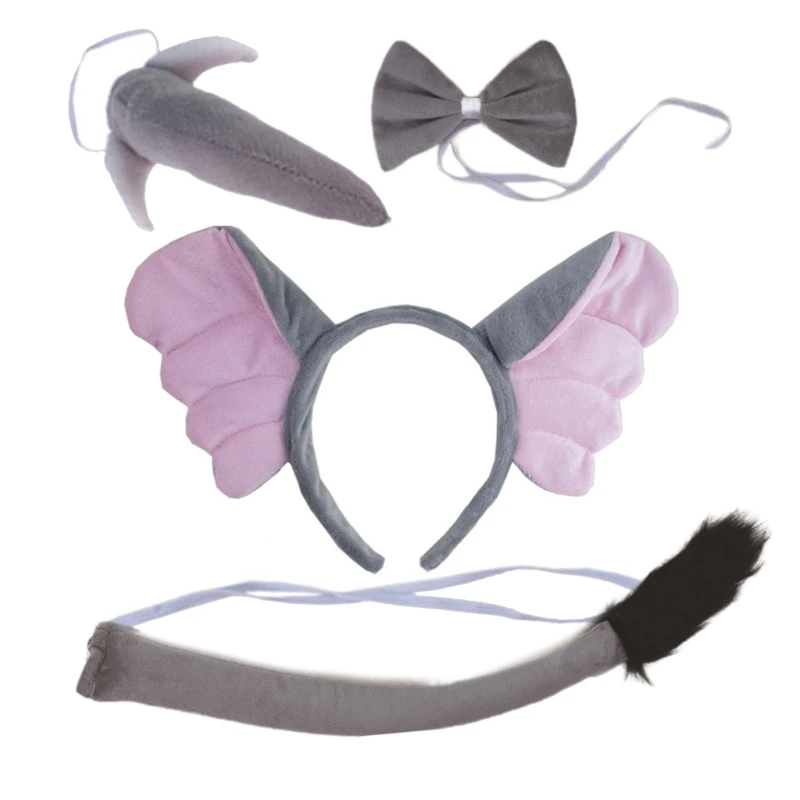 ชุดเครื่องแต่งกายสัตว์ ที่คาดผม หาง และจมูกสำหรับงานเลี้ยงวันเกิดสำหรับเด็ก