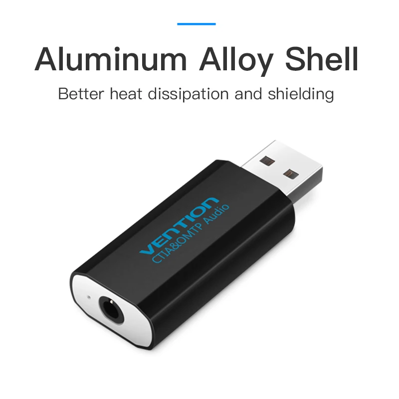 Vention USB بطاقة الصوت الخارجية USB إلى AUX جاك 3.5 مللي متر سماعة محول الصوت هيئة التصنيع العسكري بطاقة الصوت 5.1 محرك الحرة للكمبيوتر المحمول