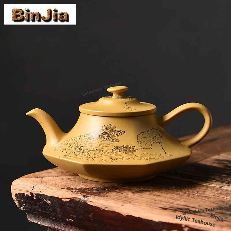 

350ml Hand Engraving Louts Teapot Teapot Handmade Tea Infuser Pot Tea Making Kettle With Strainer For Tea Supplies Ornaments