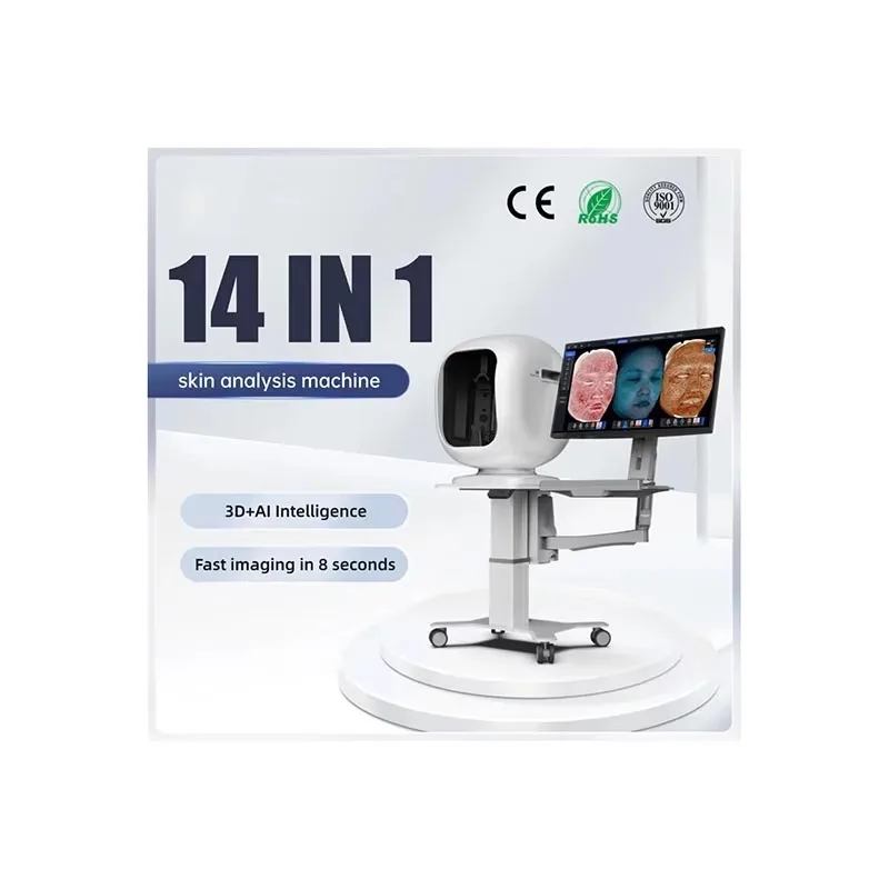 Produtos ai para beleza profissional máquina de análise de pele inteligente 3d facia analisador de pele uv testador máquina de análise portátil