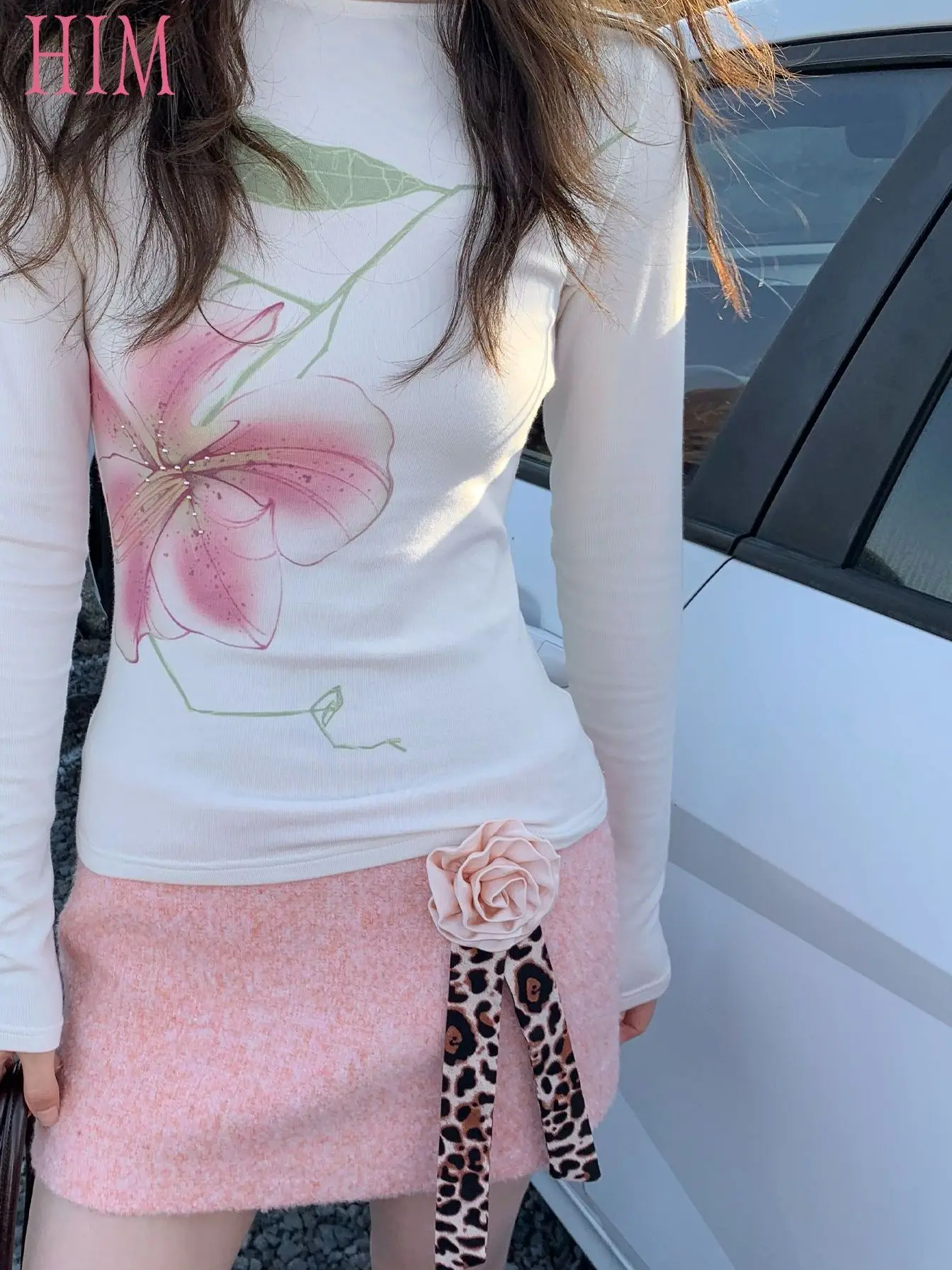 Chic Sweet Women's Long Sleeve Slim Fit Base Shirt Inner Wear Diamond Heat Pressed Early Autumn New Style Beautiful Small Top