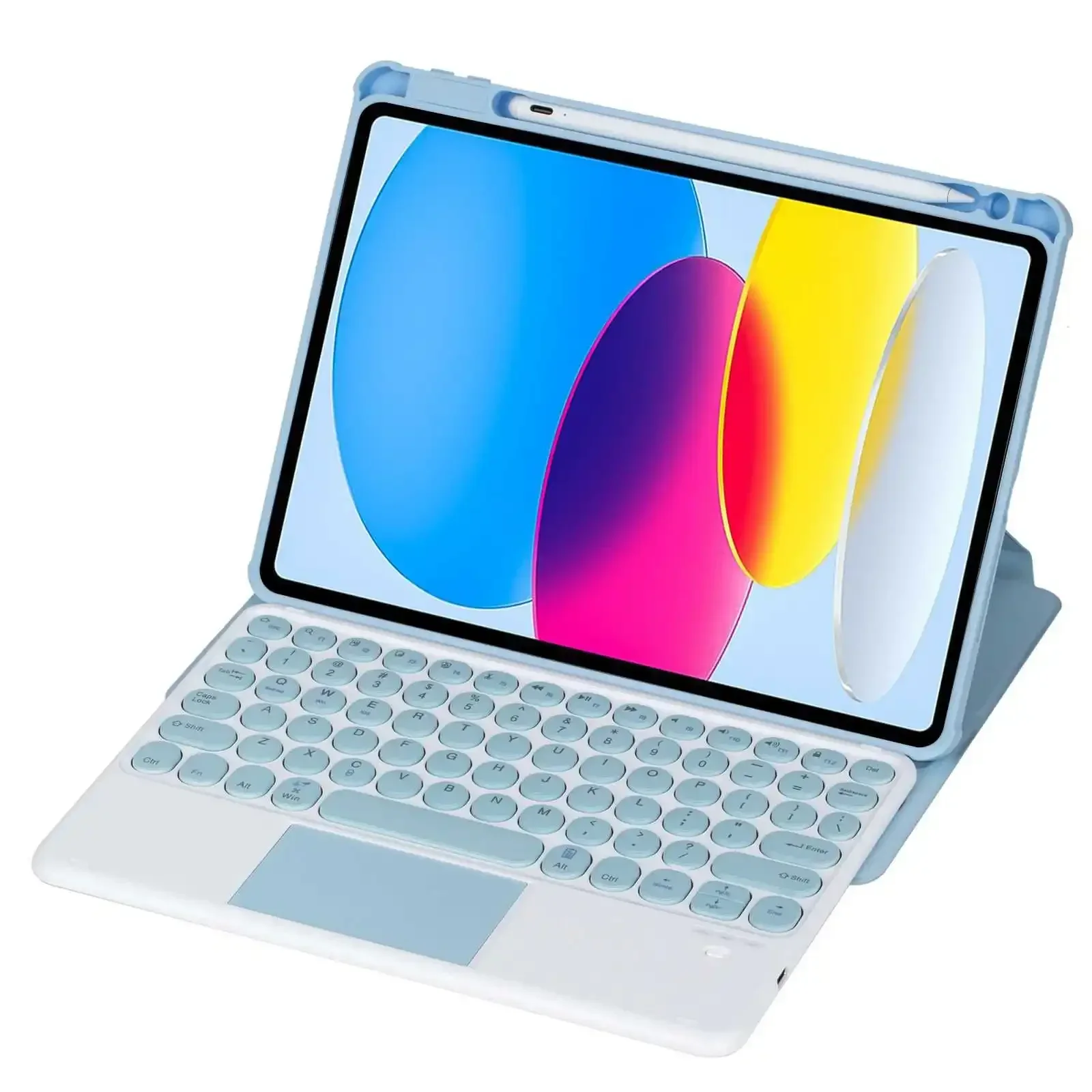 

Touchpad Round Hat Keyboard Case for IPad Air Pro 11 Inch 2024 Air 5 4 3 2 1 10th 9 8 7 6 5 Th Keyboard Spin Tablet Cover Funda