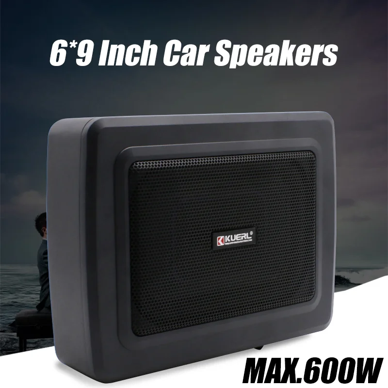 Car Speakers Slim Under-Seat Stereo Super Bass Car Subwoofer 6*9 Inch HIFI Linear RMS 150W Active Aluminum Car Audio Modificatio
