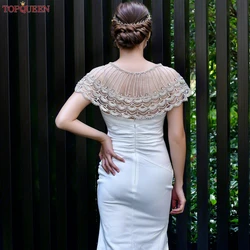 TOPQUEEN Wedding Shrug Wrap Bridal Bolero Shawl Jacket Shrug Dress Shawl Women Cape Wedding Accessories Cloak  SG02