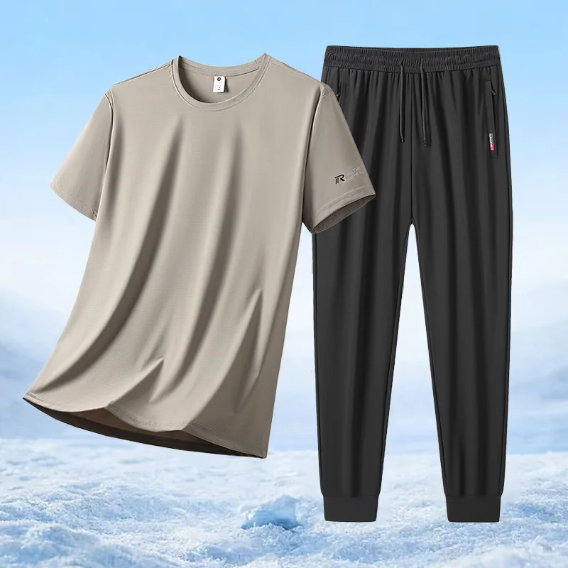 summer-mens-ice-silk-tracksuit-plus-size-loose-quick-dry-breathable-short-sleeve-long-pants-2pcs-set-workout-casual-jogging-wear