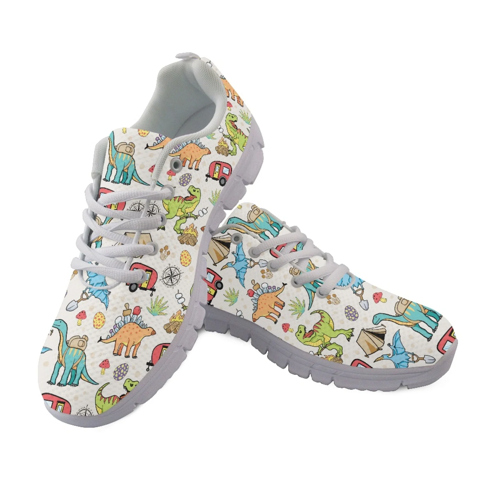 Coloranimal Dinosaur Theme Mesh & EVA Sole Women Tennis Shoes Breathable Running Sneakers for Ladies 2026 Collection