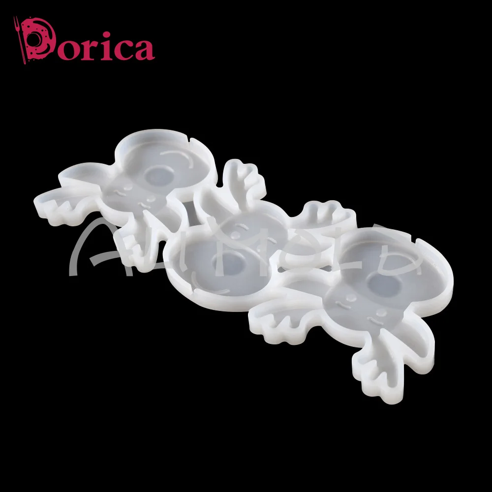 Dorica Christmas Deer Design Epoxy Mold Chocolate Cake Resin Lollipop Silicone Mould Fondant Cake Decorating Tools Bakeware