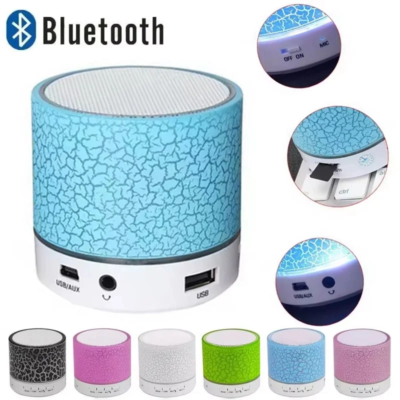 Wireless Bluetooth Speaker LED Light Super Bass USB SD TF Card Subwoofer For PC Mobile Phone For Home Office Outdoor Sport Music