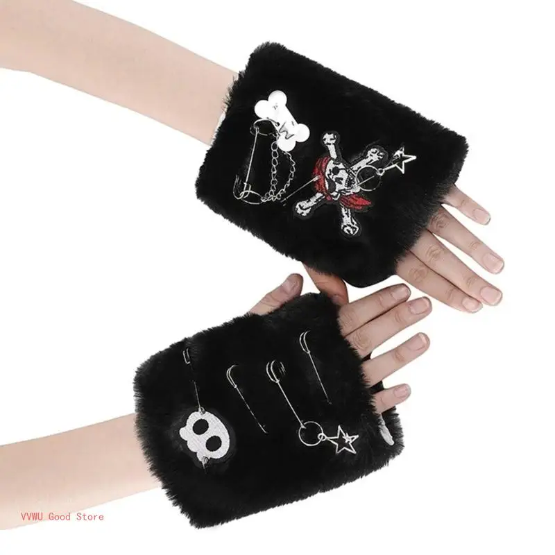 Harajuku Plush False Sleeves for Girls Sweater Shirt DIY Elastic False Sleeves