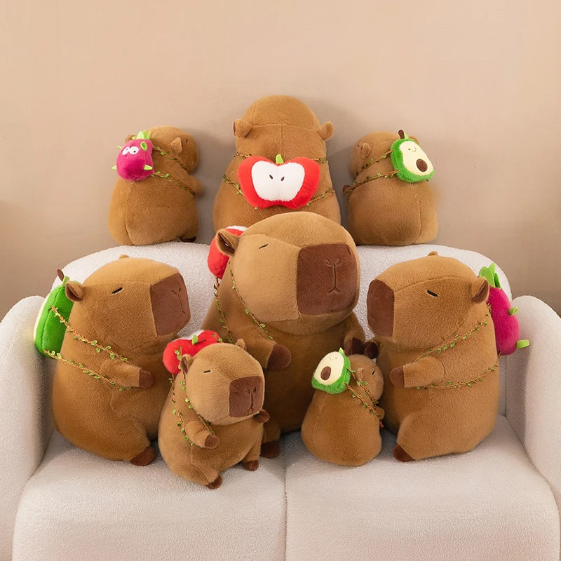 

Плюшевая игрушка Kawaii Corgi с сумкой для яблок, милое мягкое животное для детей, подарок на день рождения, очаровательная кукла капибары для девочек, мягкая, приятная