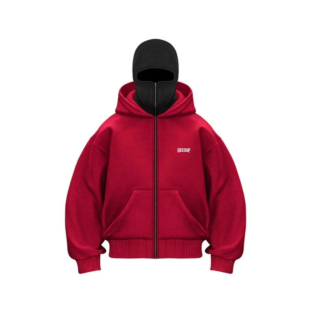 

New men's double-cap casual zipper hoodie fashionable solid-color street retro loose pullovers hoodie trendy sportswear top