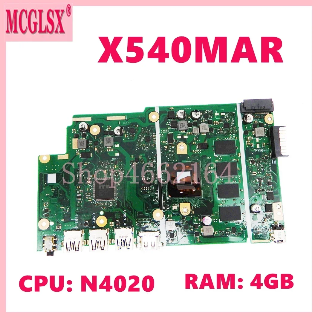 X540MAR With N4020 CPU 4GB-RAM Mainboard For ASUS VivoBook A540M X540MA X540MAR X540MAS X543MA Laptop Motherboard Tested OK