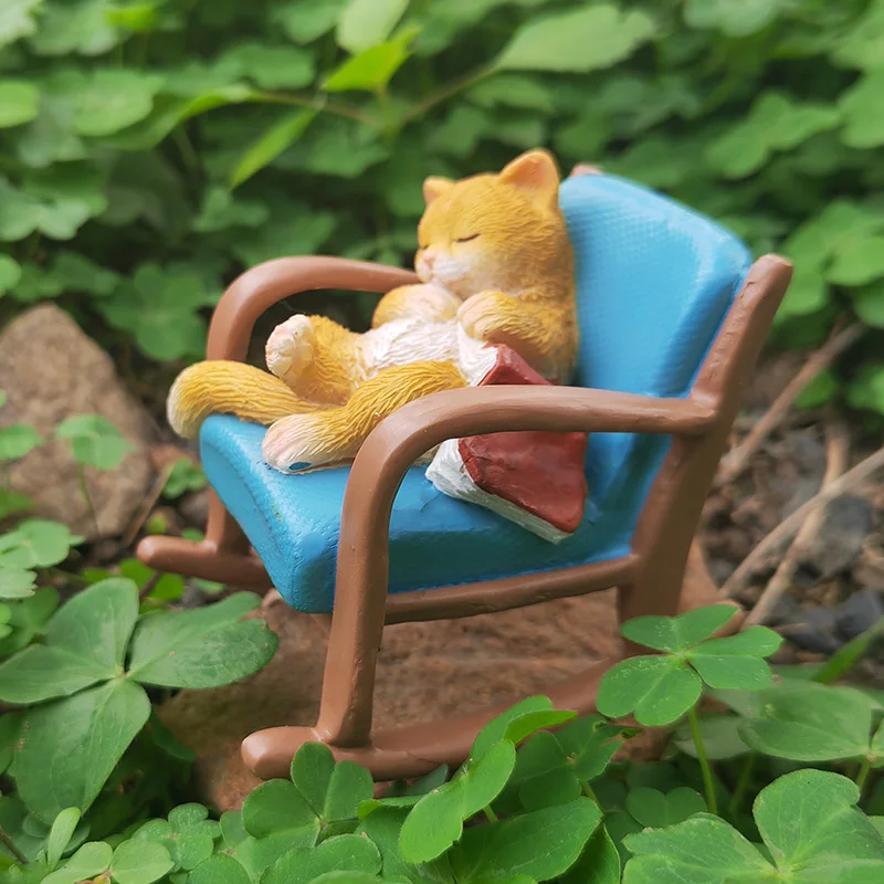 STLFZ17531A Nieuwigheid Geschenken Schattig Kat Beeldje Miniatuur Kleine Beelden Gebeeldhouwde Handgeschilderde Figuur voor Dierenliefhebbers en Kat Eigenaar