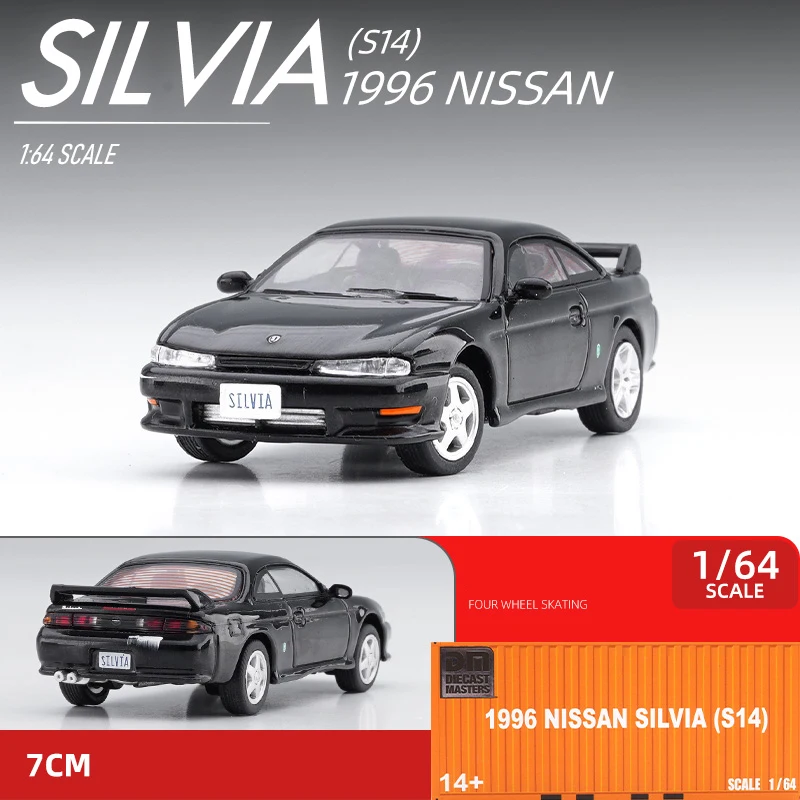 

1:64 Nissan Silvia S14 S15 Контейнер Легкосплавный автомобиль Литье под давлением и игрушечный транспорт Модель автомобиля Миниатюрная масштабная модель автомобиля для детей