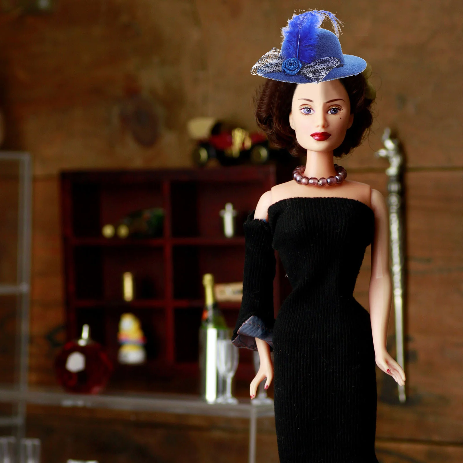 6 قطع من إكسسوارات القبعة الصغيرة الرائعة المصنوعة يدويًا، قبعات صغيرة لتزيين حفلات الشاي، قبعات الفتيات