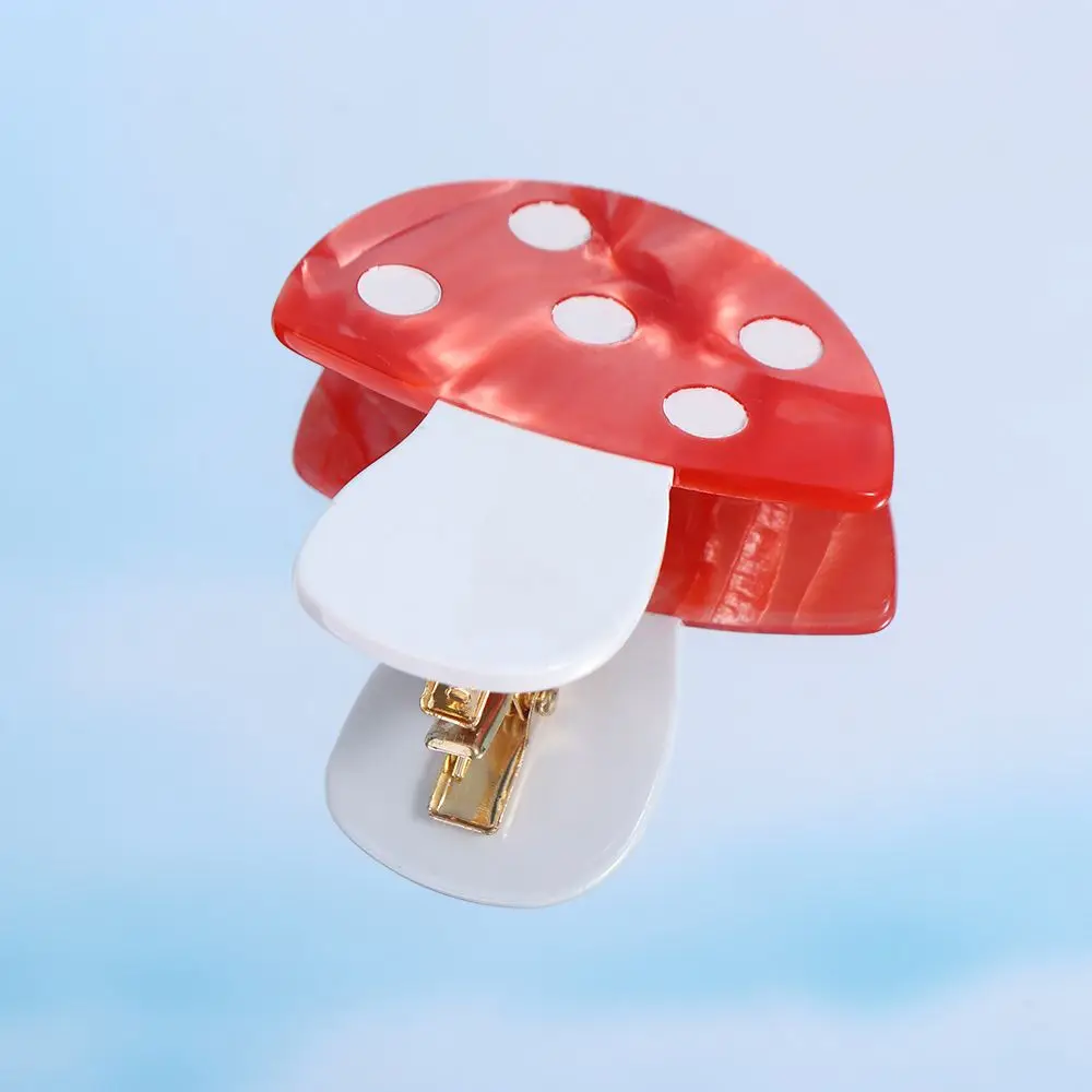 Moon Barrettes New Headwear Hair Side Clips Ins Hair Clips Mushroom Women Hairpins Acetate Hair Clips Korean Duckbill Clips