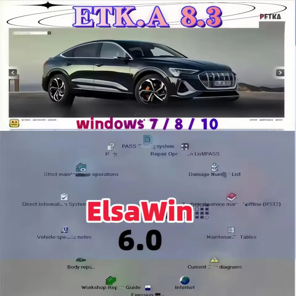 

2025 Venta caliente ELSAWIN 6,0 con ET KA 8,3 más nuevo para A-udi para V-W Software de reparación de automóviles Grupo Vehículo